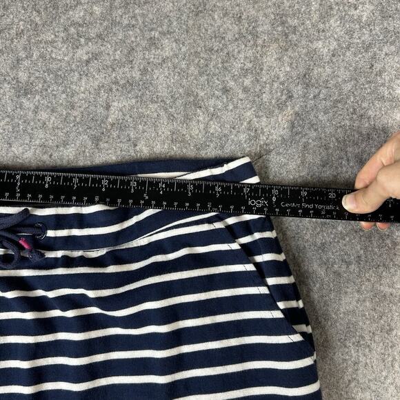Joules Mini Skirt Womens 12 Navy White Nautical Striped Cotton Casual Pockets - Picture 2 of 10